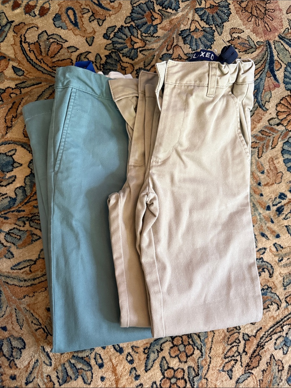 Neutral and Dusty Blue Chino Pants - lot of 3 10y